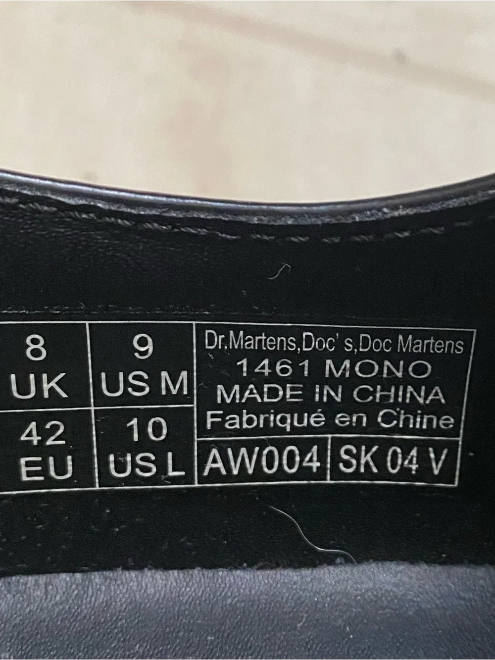 $160 Dr. Martens 1461 Mono Black Smooth Leather Lace-up Men's Oxford Derby Sz 9